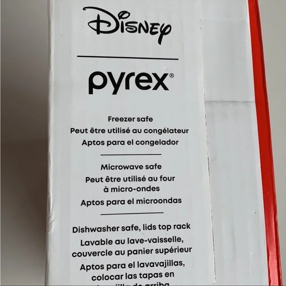 NIB Pyrex Disney Christmas Mickey & Minnie Mouse Decorated Glass Containers Lids - Picture 5 of 7